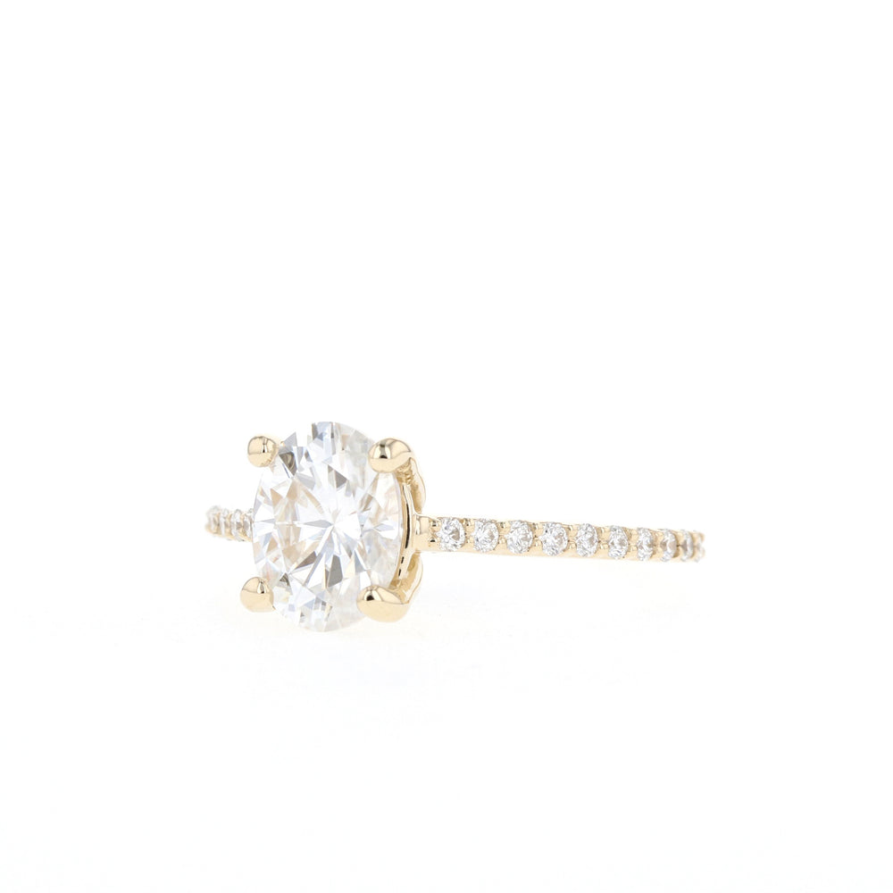 1.20CT Oval Pave Moissanite Diamond Engagement Ring