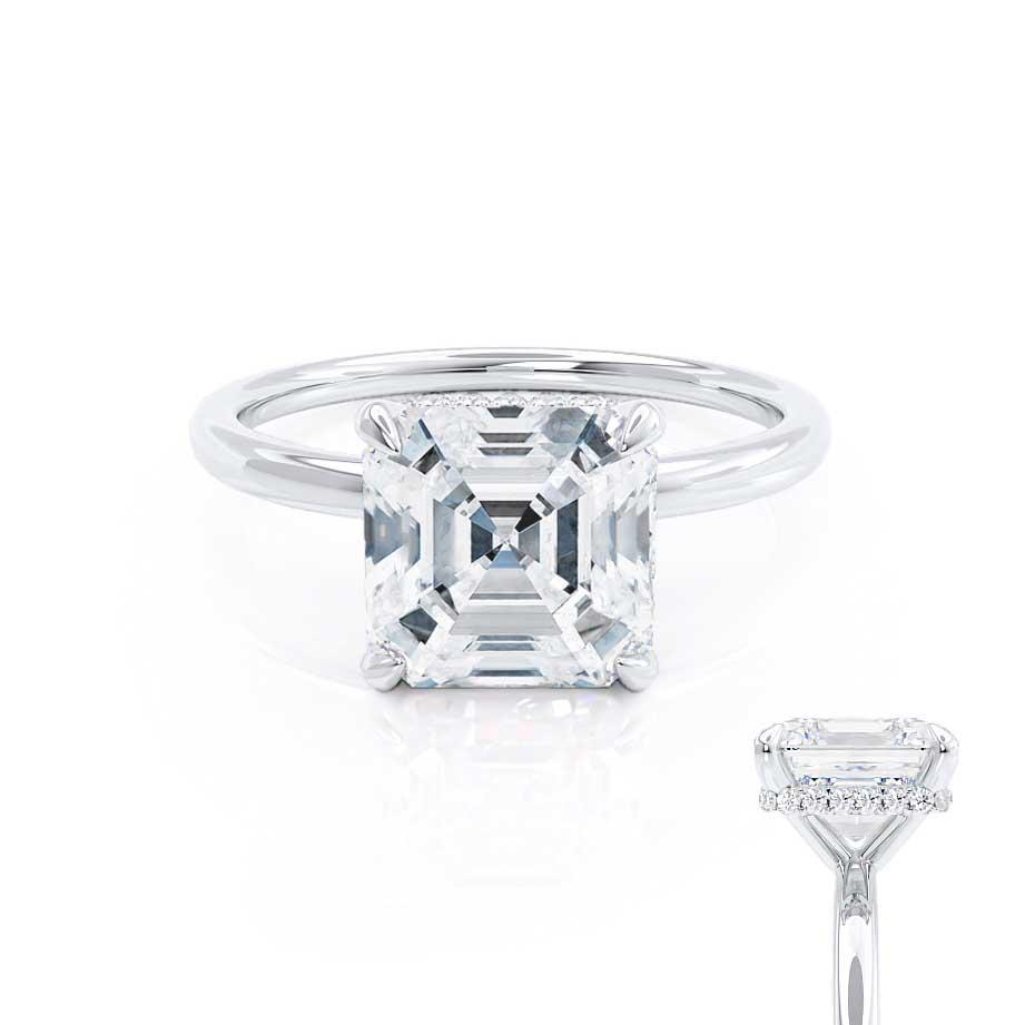 Asscher Cut Moissanite Ring