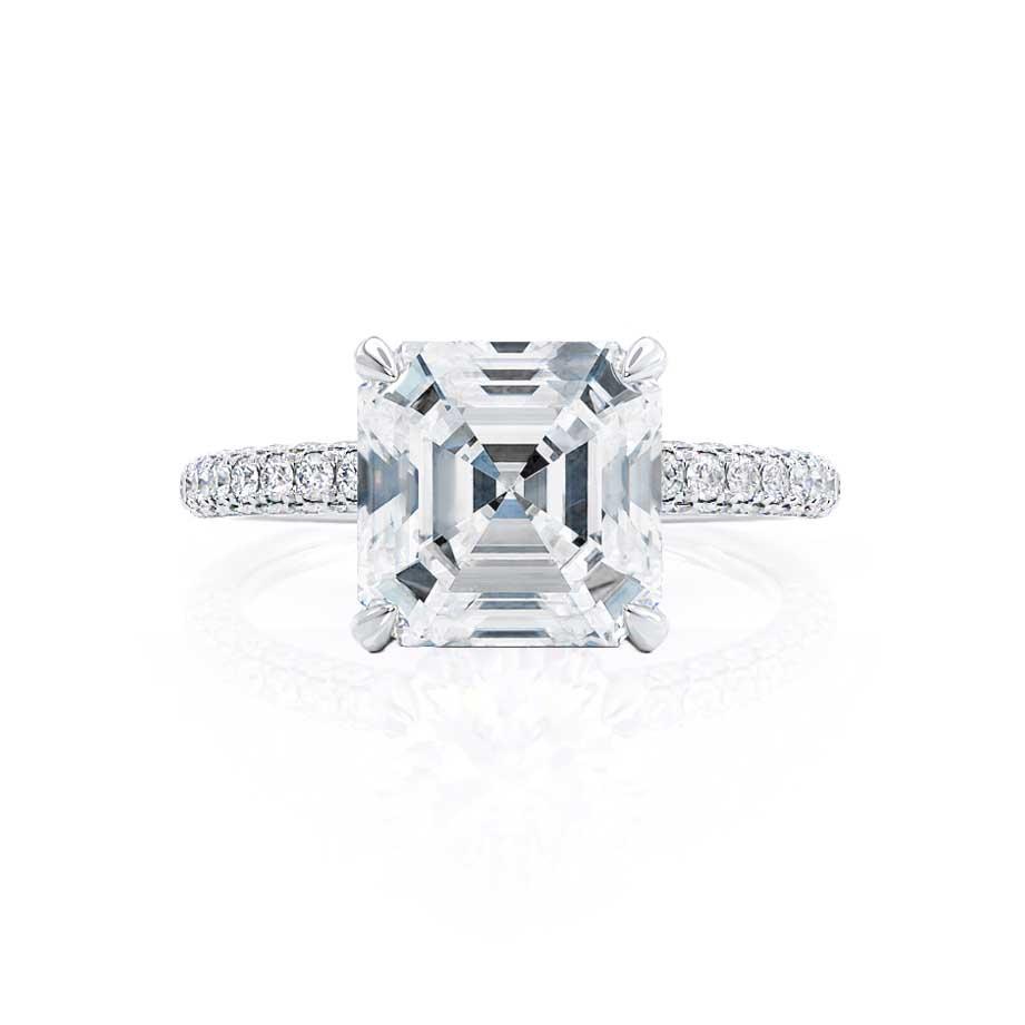 Asscher Cut Moissanite Ring