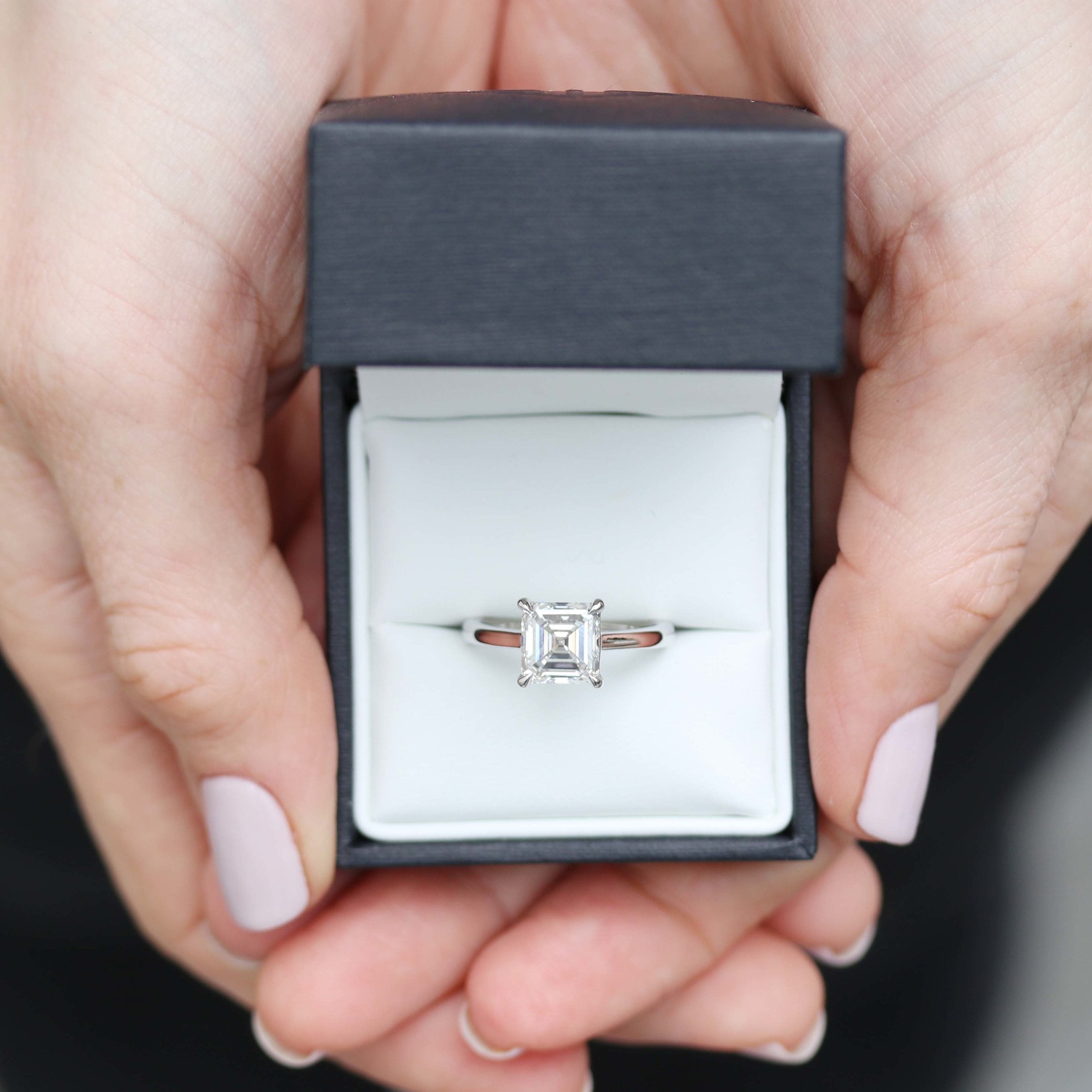 Asscher Moissanite Engagement Ring