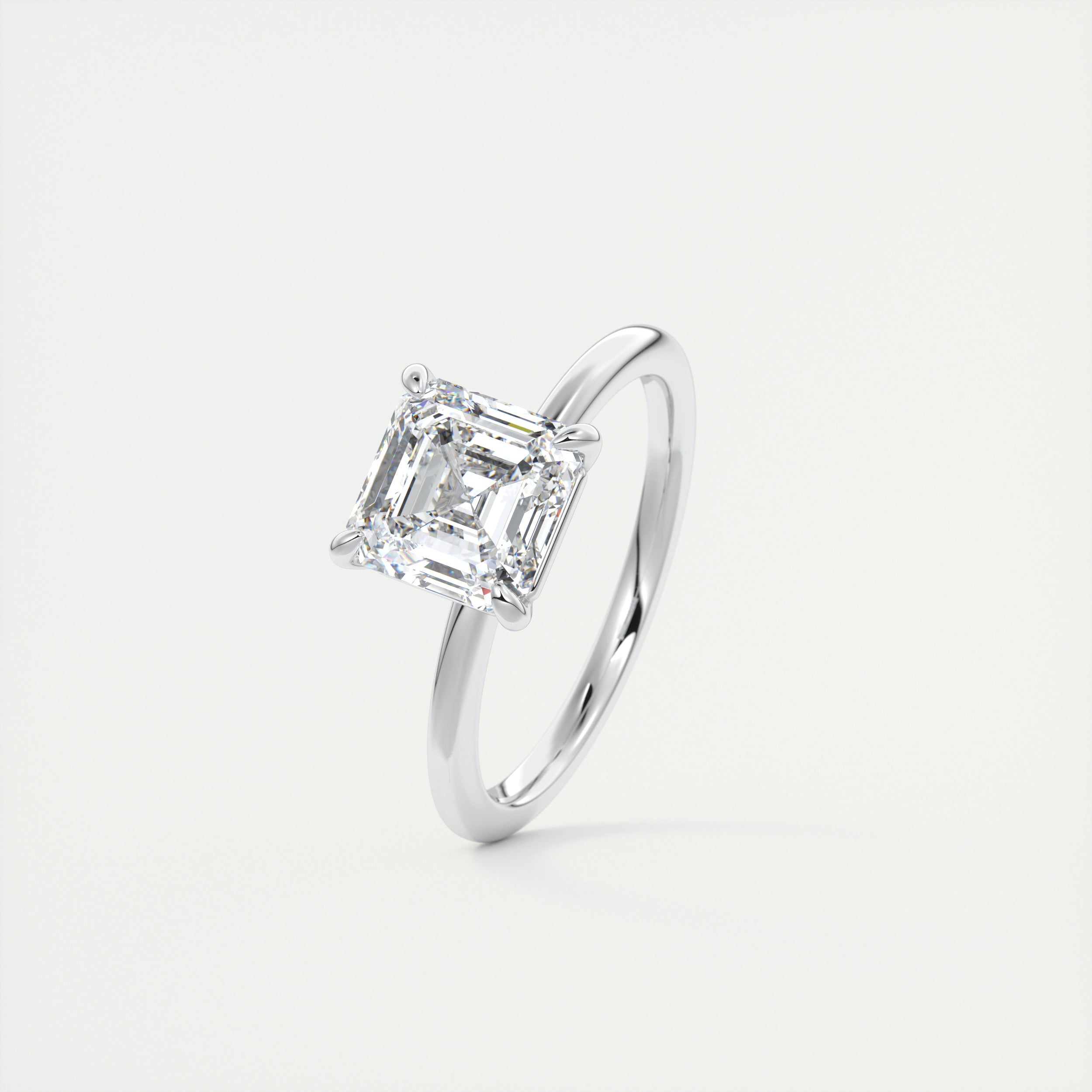 Asscher Solitaire Engagement Ring