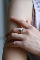 Brilliant Oval Cut Cluster Diamond Moissanite Ring for Her
