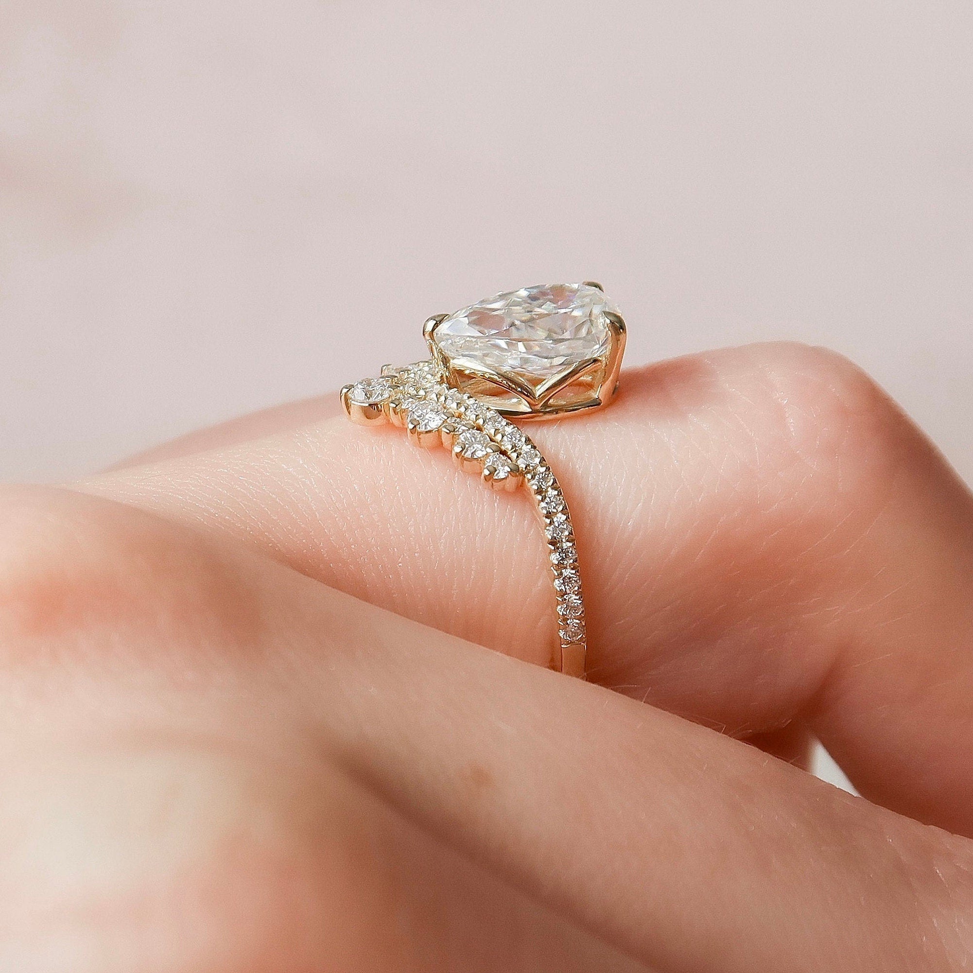 Solid Gold Moissanite Ring