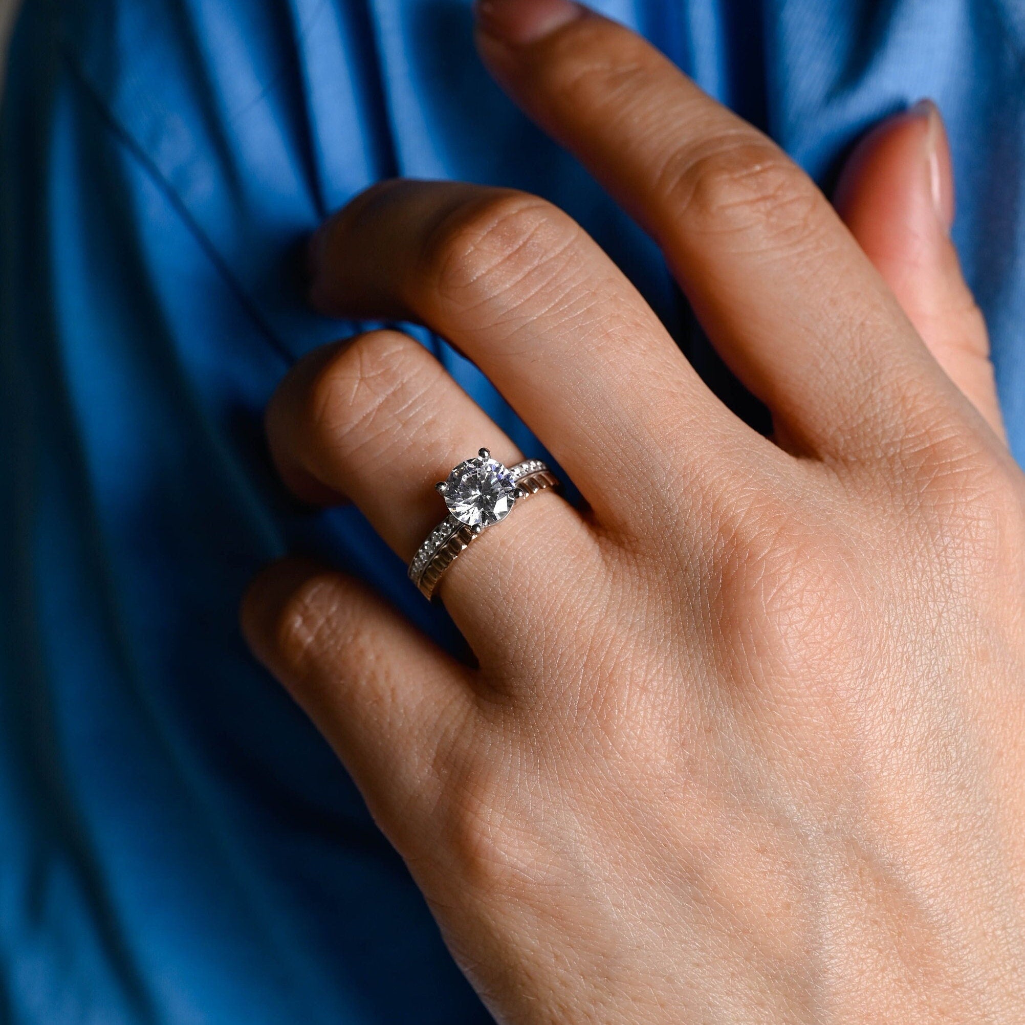 Designer Round Brilliant Bridal Ring with Luxury Sparkle