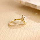 unique radiant cut cluster moissanite engagement ring