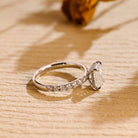 modern pavé engagement ring radiant cut moissanite