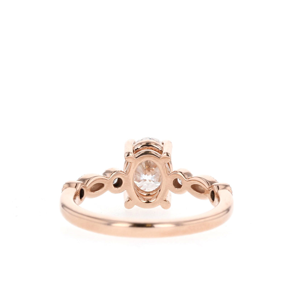 1.20CT Oval Unique Pave Moissanite Diamond Engagement Ring