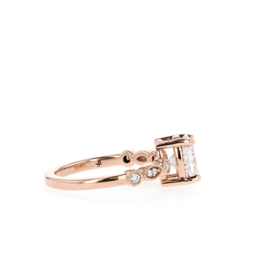 1.20CT Oval Unique Pave Moissanite Diamond Engagement Ring
