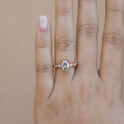 1.20CT Oval Unique Pave Moissanite Diamond Engagement Ring