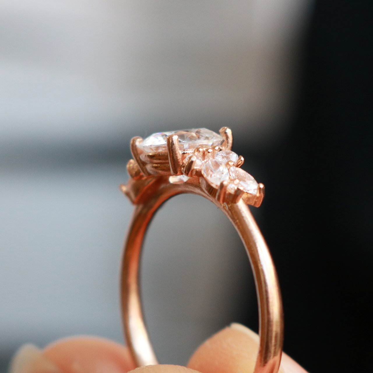 Moissanite wave ring USA