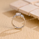 bridal emerald cut bezel cluster engagement ring USA