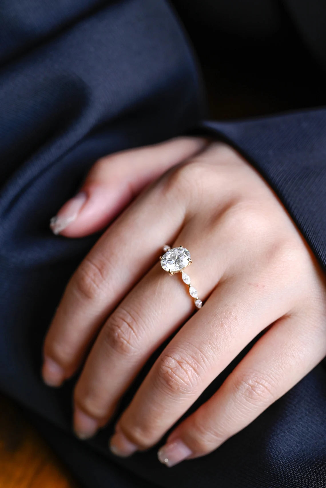 Pave Band Engagement Ring