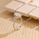 fine jewelry pear three stone moissanite ring