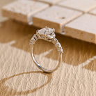 lab diamond alternative cluster engagement ring