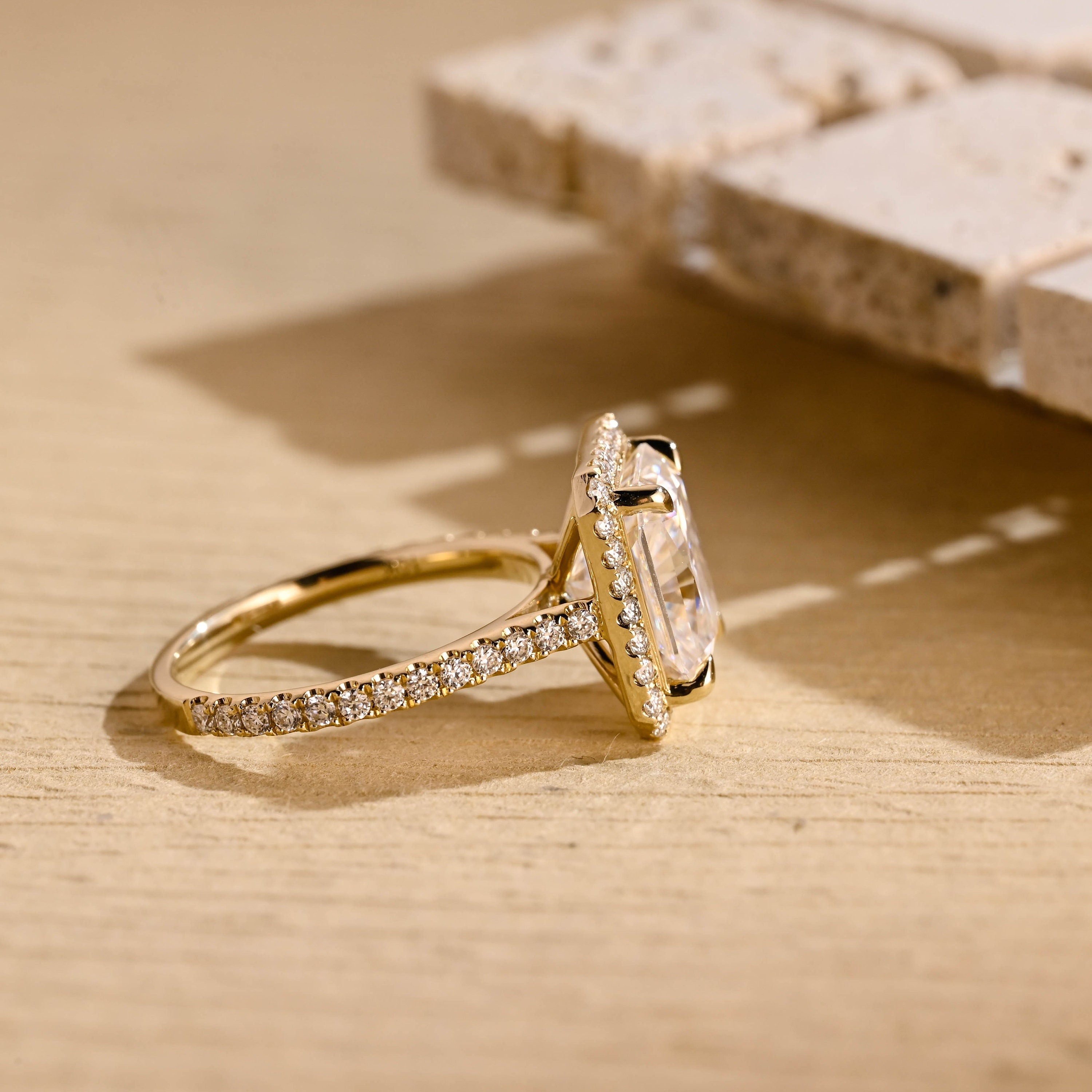 moissanite engagement ring halo design