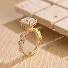 Brilliant 1 Carat Radiant Cut Moissanite Cluster Engagement Ring