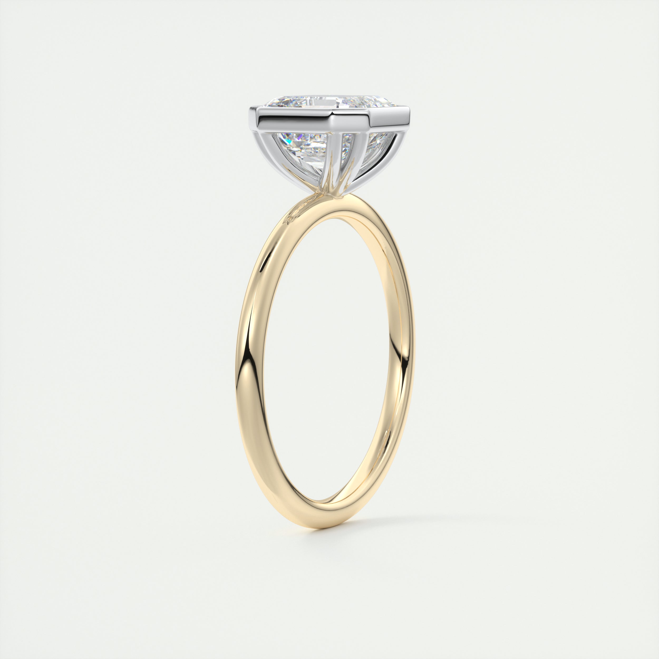 Asscher Shape Moissanite Ring