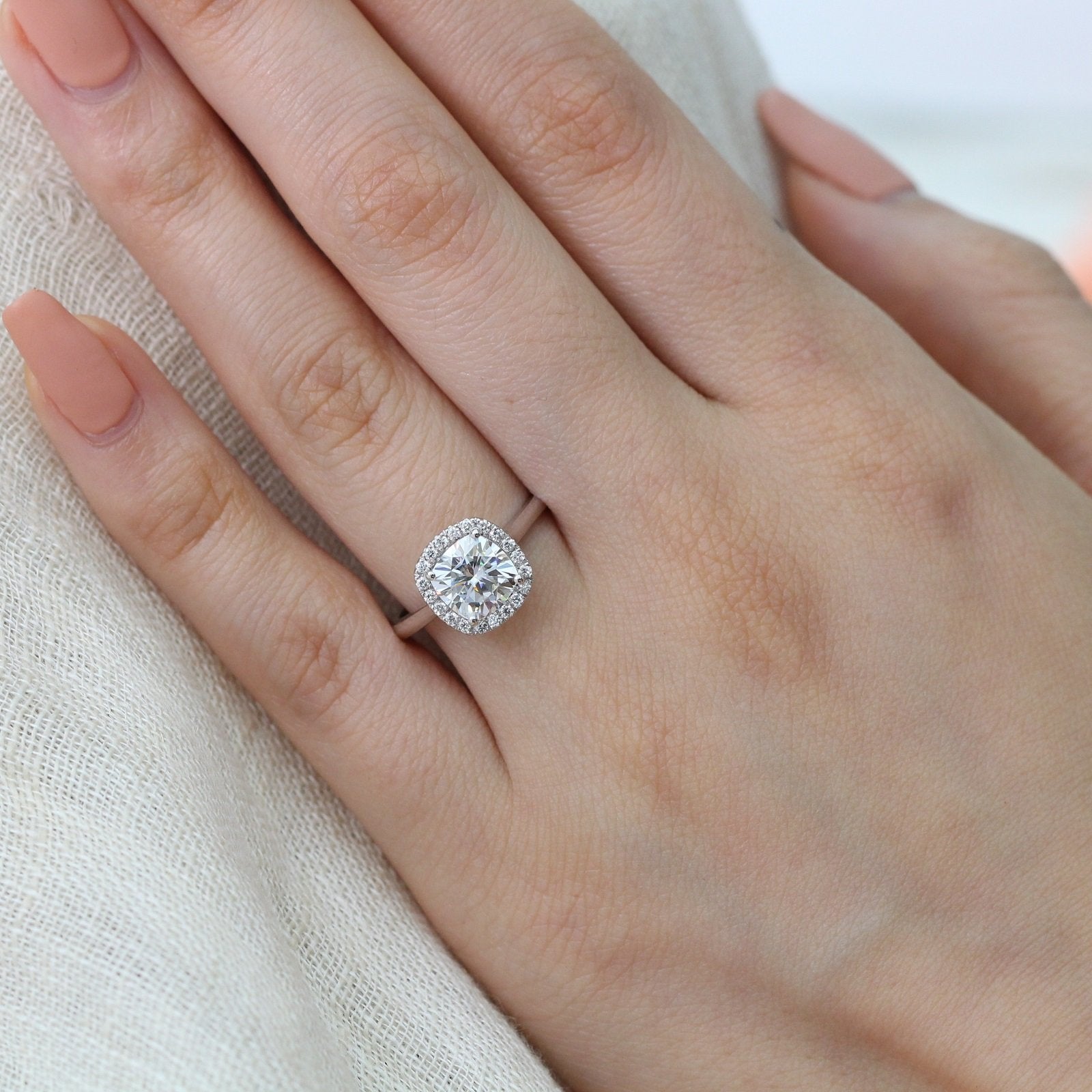 Cushion Shape Engagement Ring
