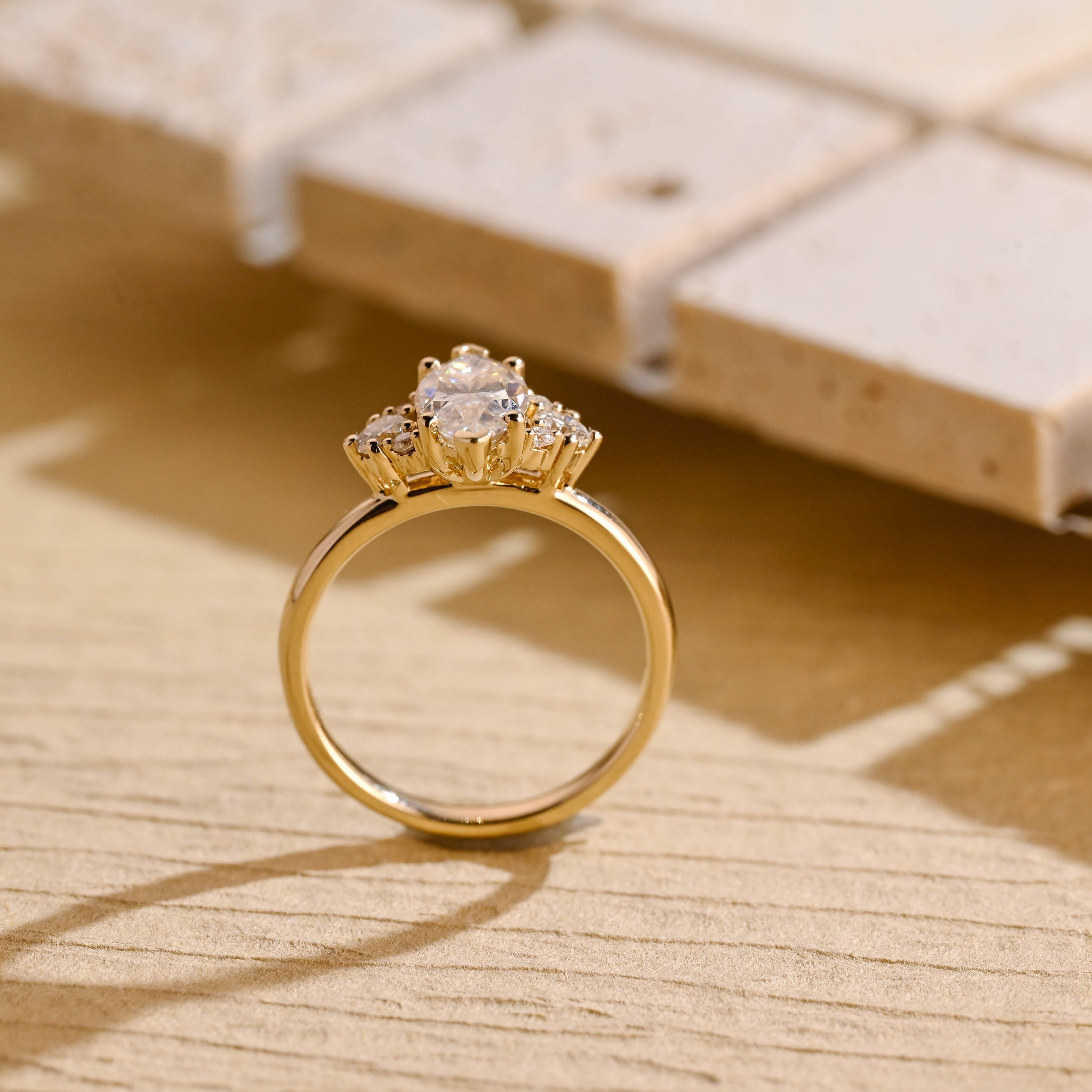 White Gold Marquise Moissanite Ring