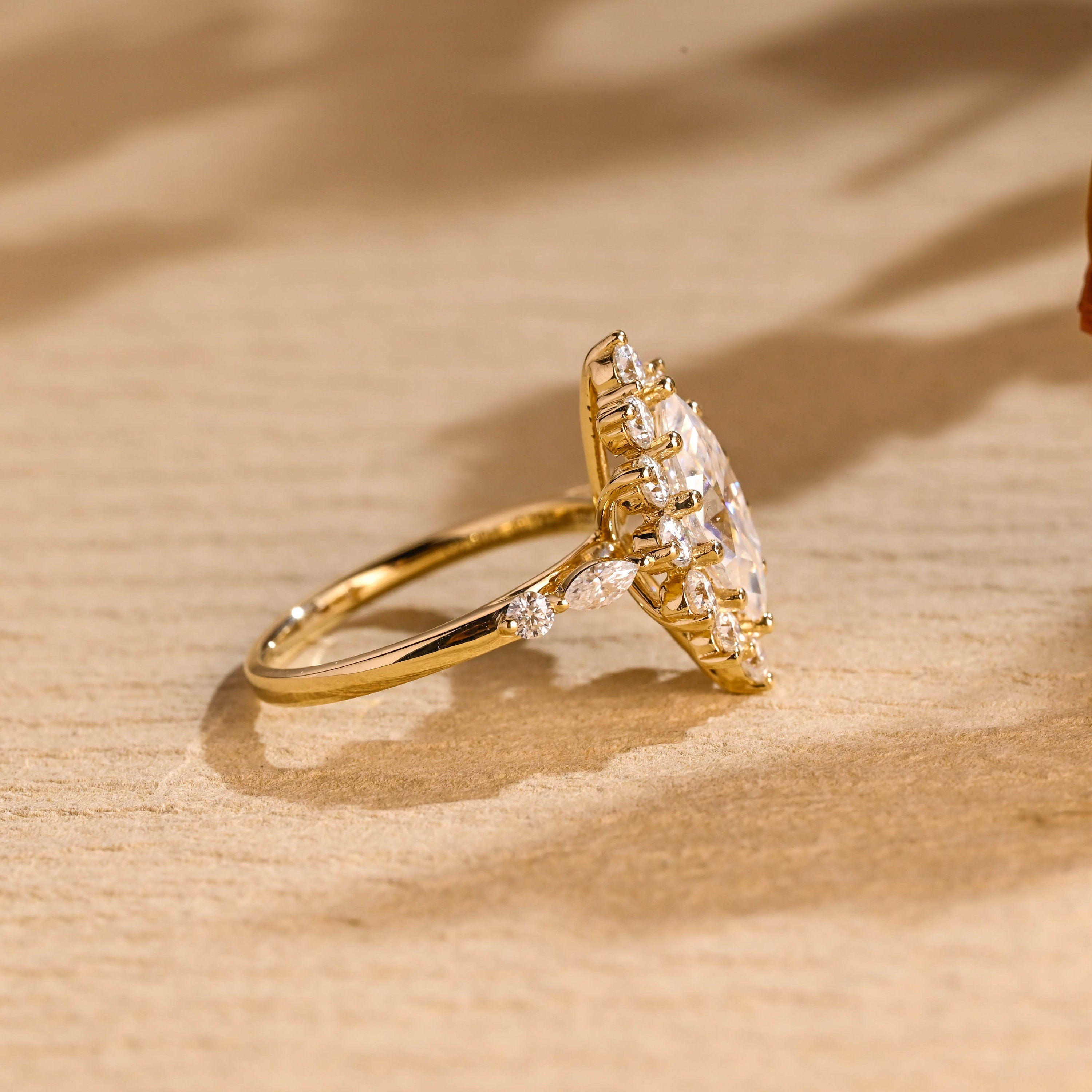 Marquise Cut Moissanite Engagement Ring