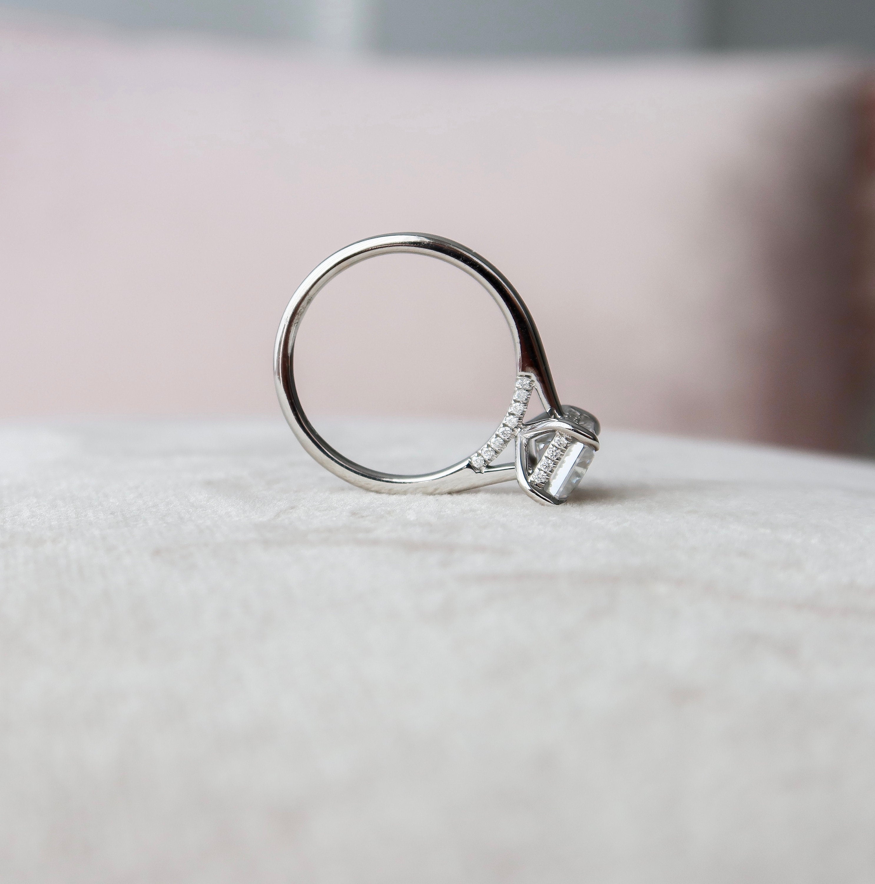 Hidden Halo Engagement Ring