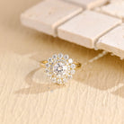 Buy Round Brilliant Double Halo Diamond Moissanite Ring