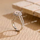 White Gold Heart Moissanite Ring