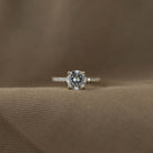 1.30CT Round Hidden Halo Moissanite Diamond Engagement Ring