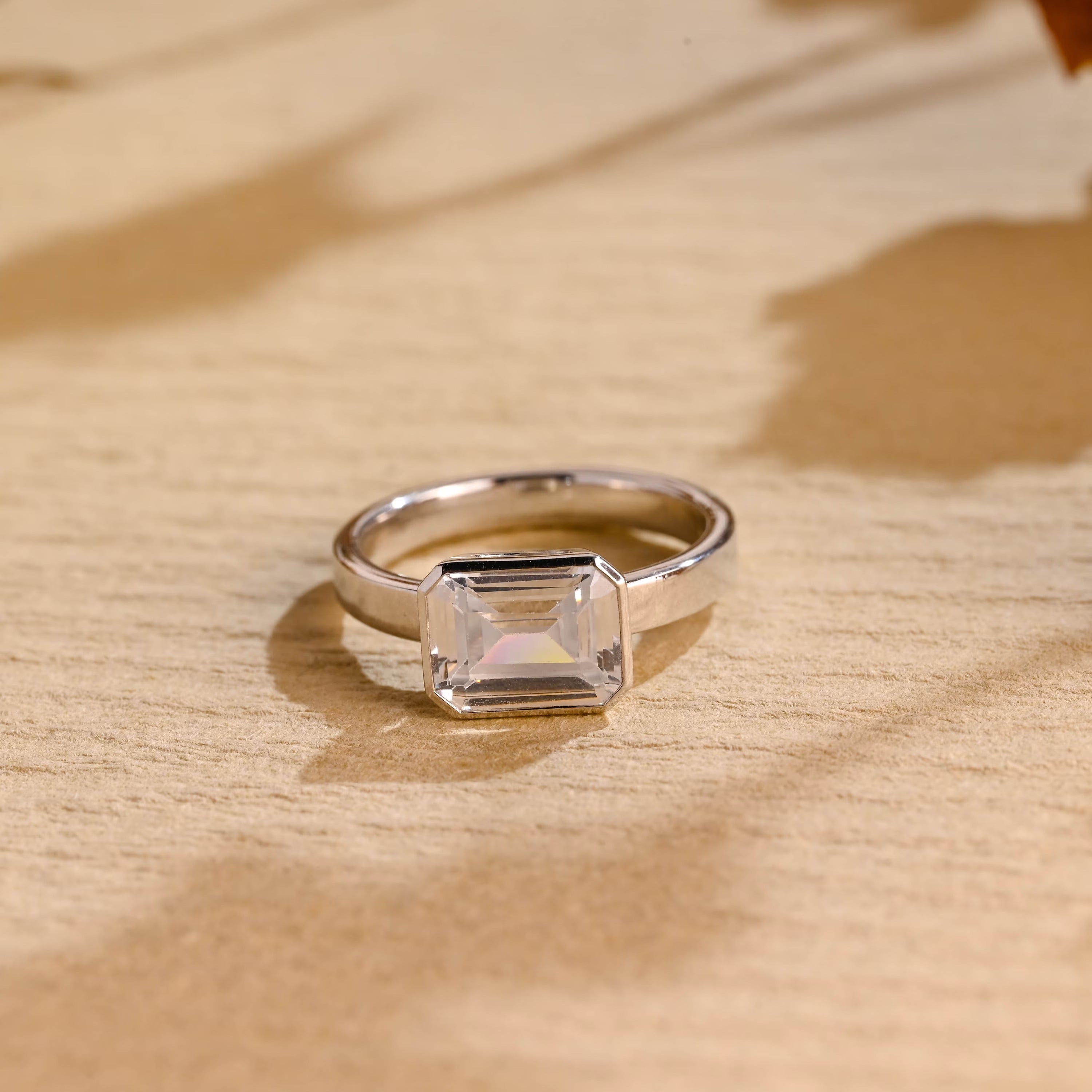 Shop Emerald Cut Moissanite Rings USA