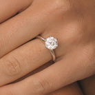 2.0ct Round Moissanite Solitaire Engagement Ring in 18K White Gold