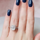 Elongated Cushion Hidden Halo Ring