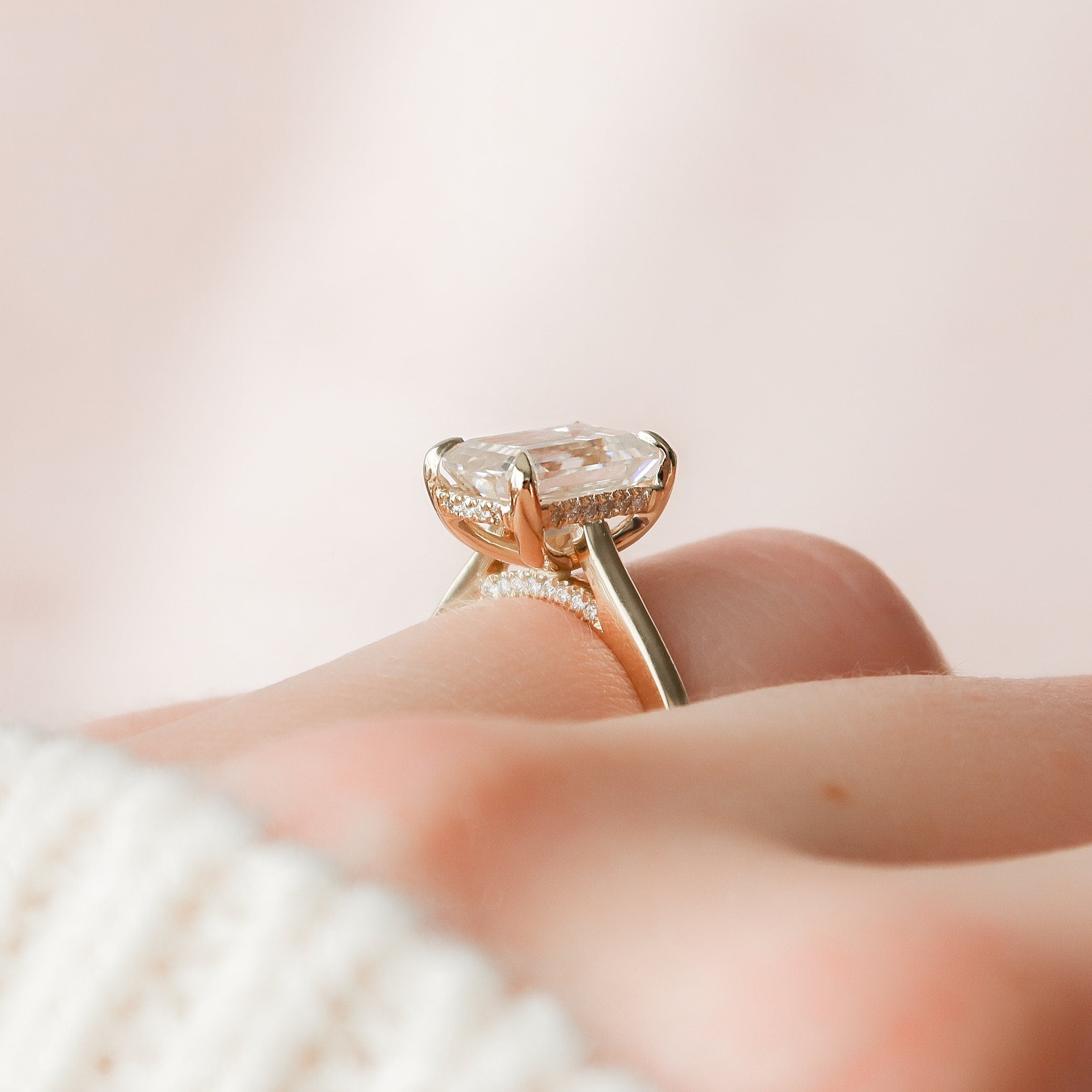 Hidden Halo Moissanite Ring
