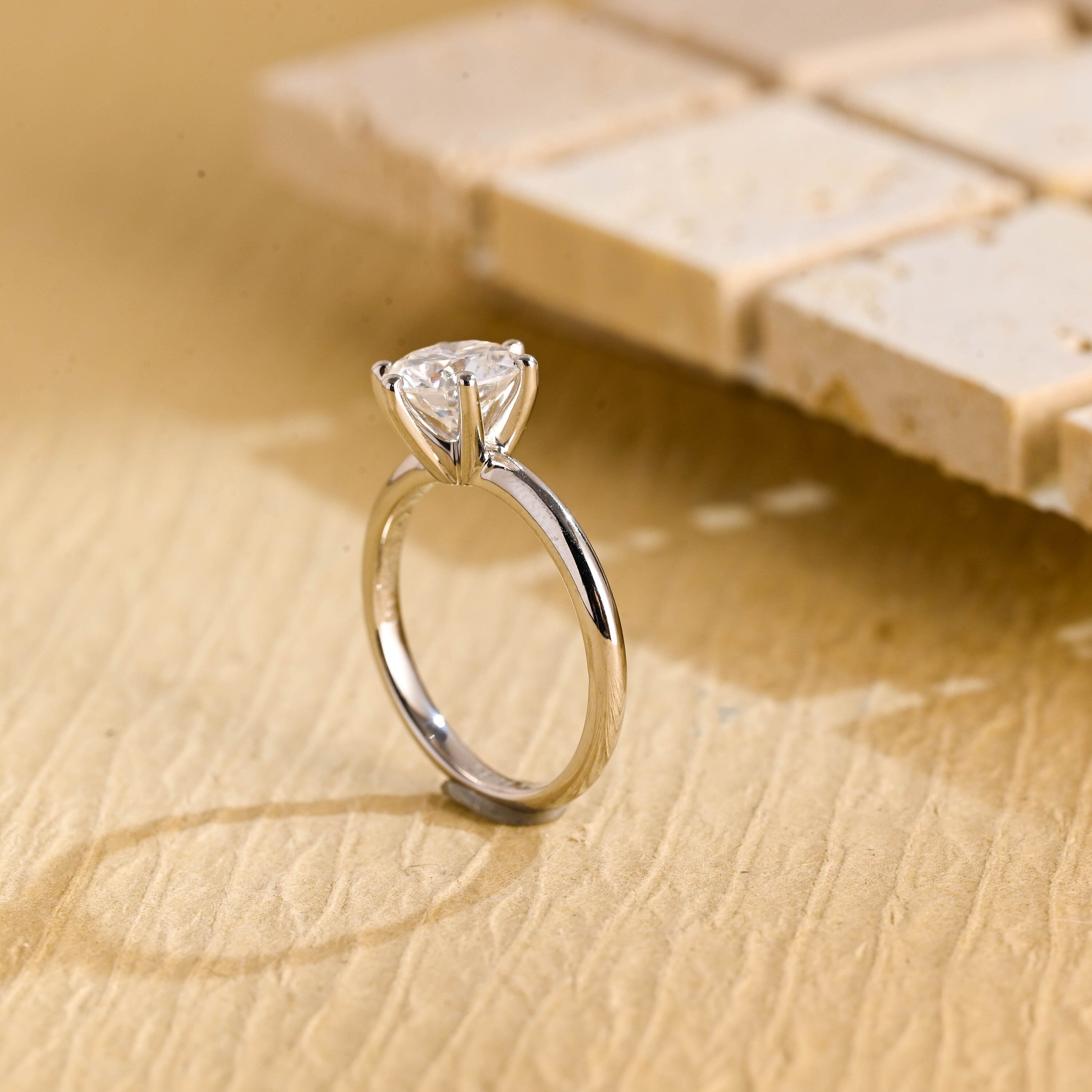 Solitaire Moissanite Engagement Ring