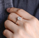 premium pear cut halo pavé moissanite ring