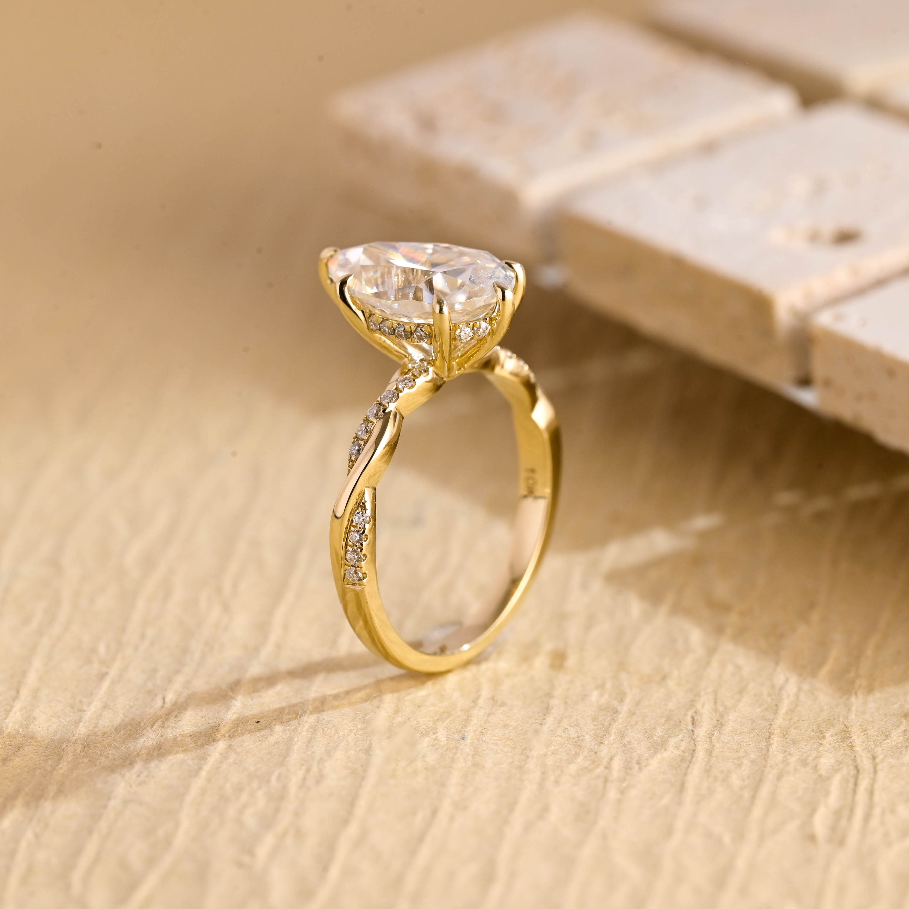 1ct pear engagement ring hidden halo pavé