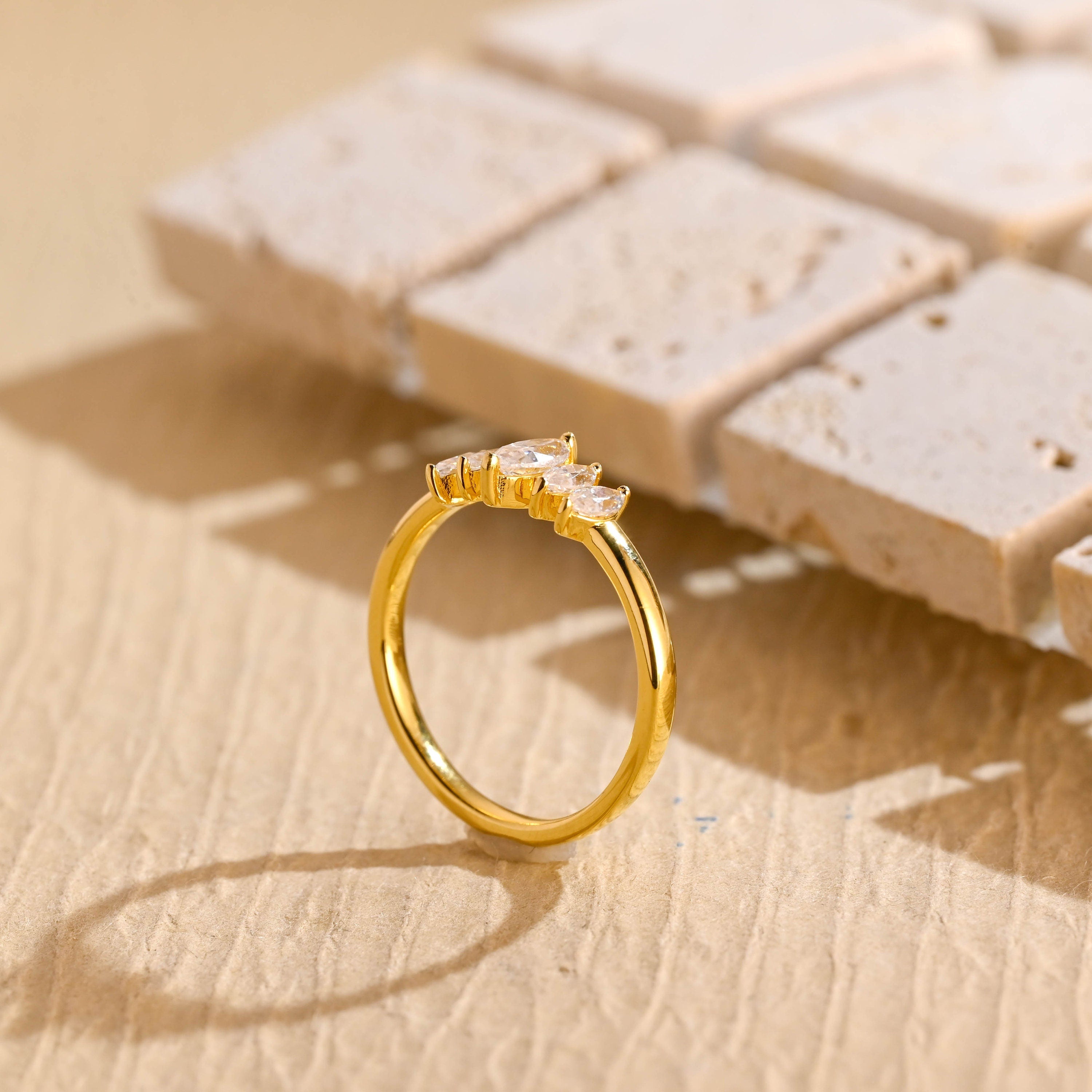 White Gold Marquise Moissanite Ring