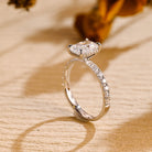 high sparkle radiant cut pavé moissanite ring