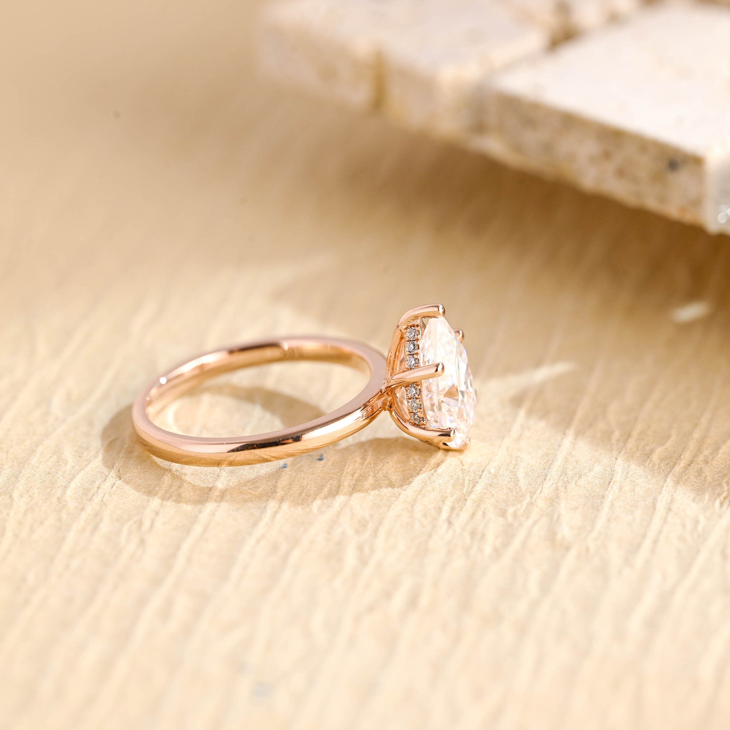 classic pear cluster engagement ring moissanite