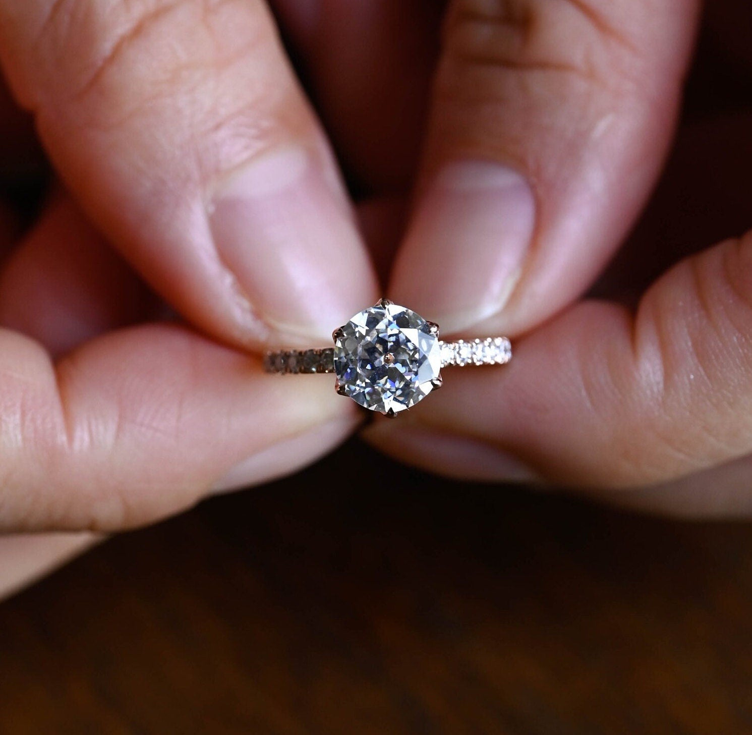 Buy Round Brilliant Pavé Setting Moissanite Ring
