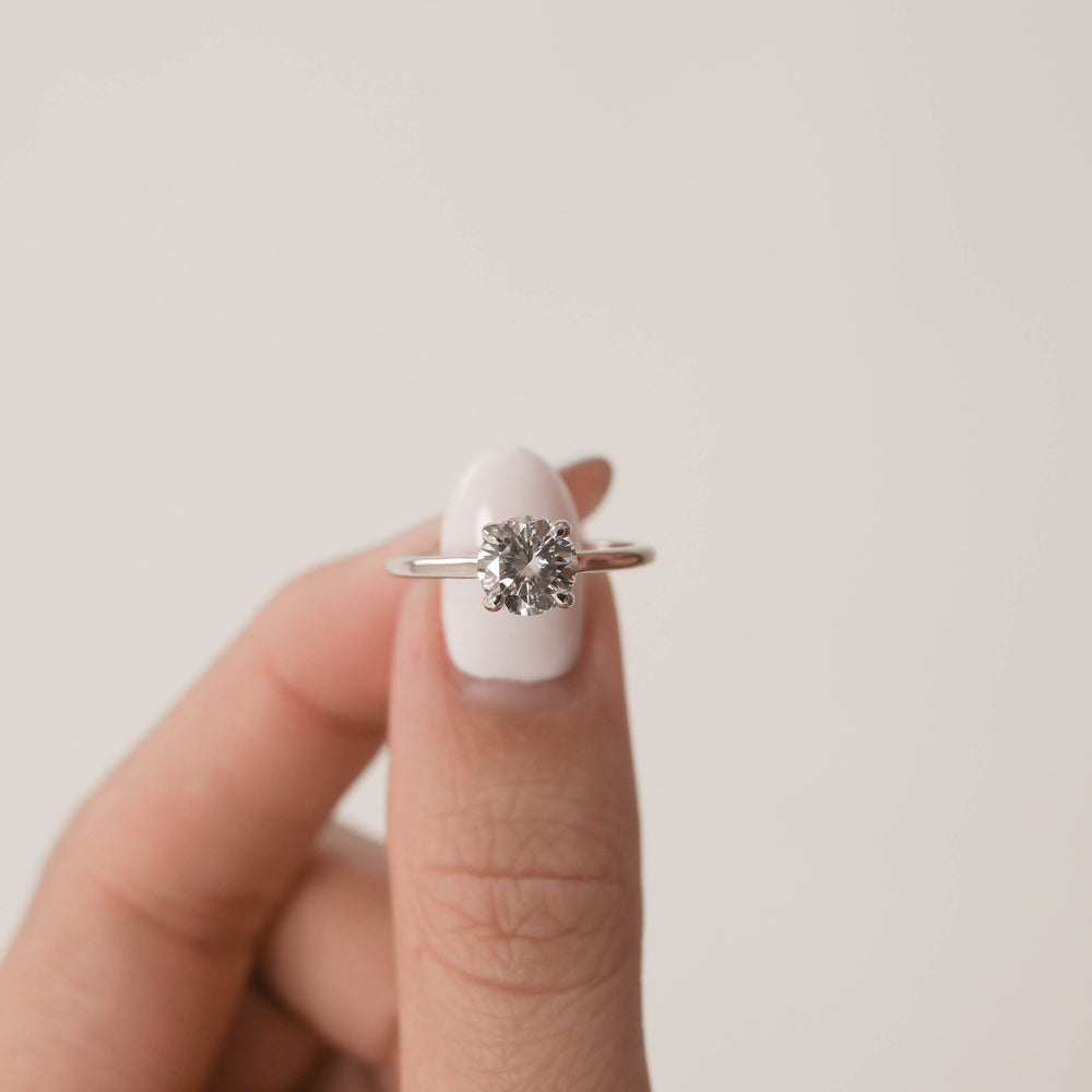 Round Solitaire Moissanite Ring
