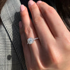 Cushion Halo Moissanite Ring