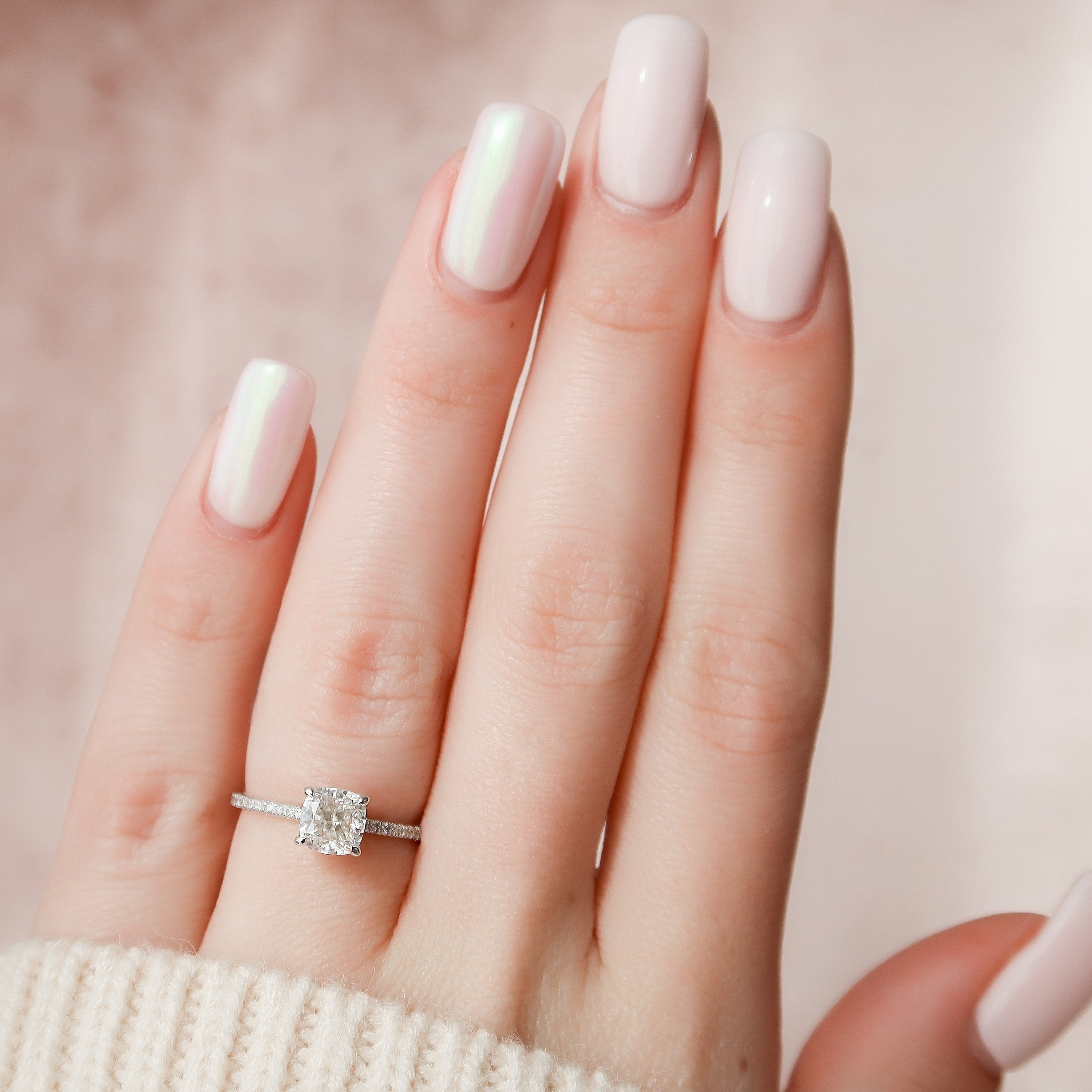 Hidden Halo Engagement Ring