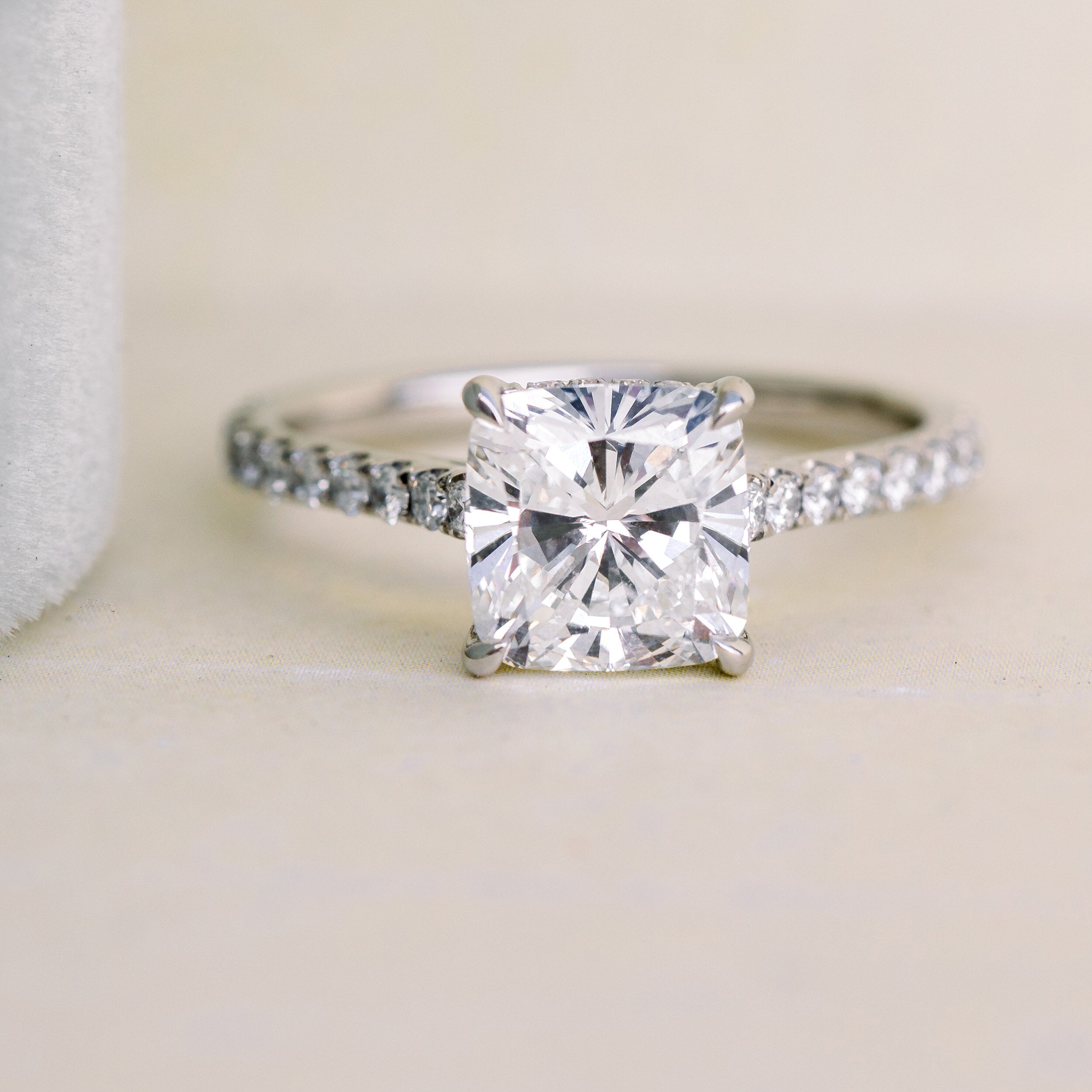 Cushion Moissanite Engagement Ring
