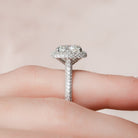 Three Sided Pave Engagement Ring