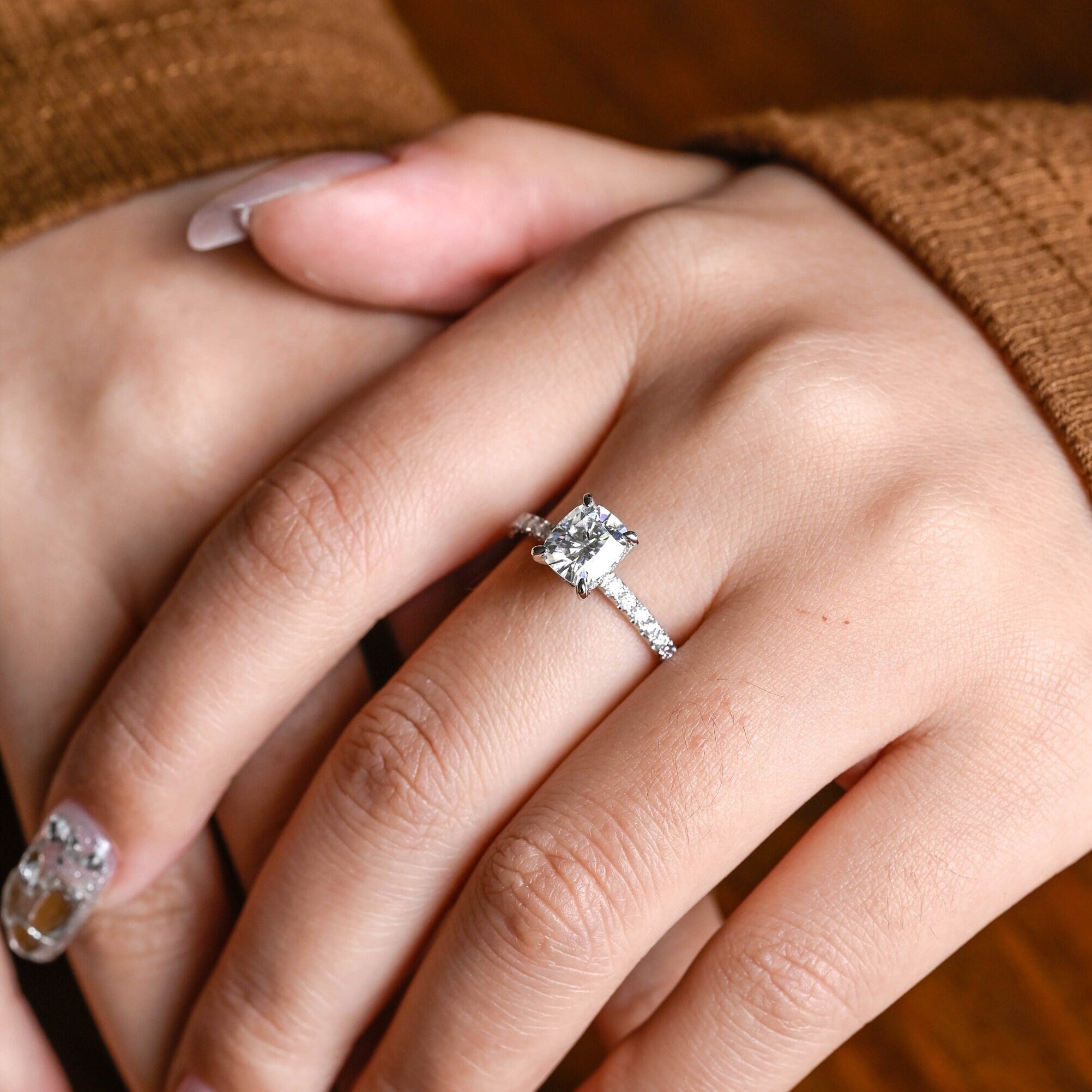 Luxury Moissanite Engagement Ring