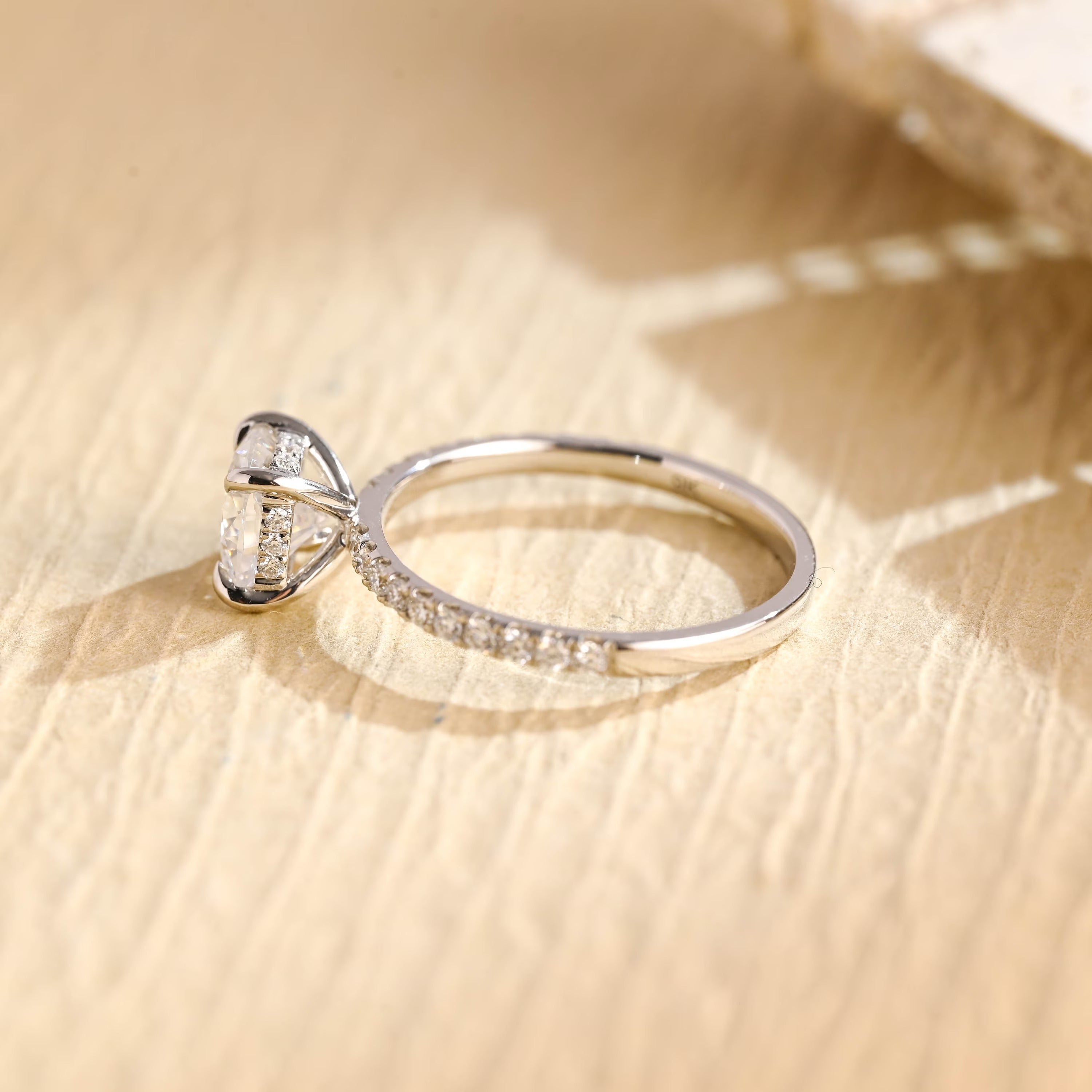 1 Carat Cushion Moissanite Engagement Ring