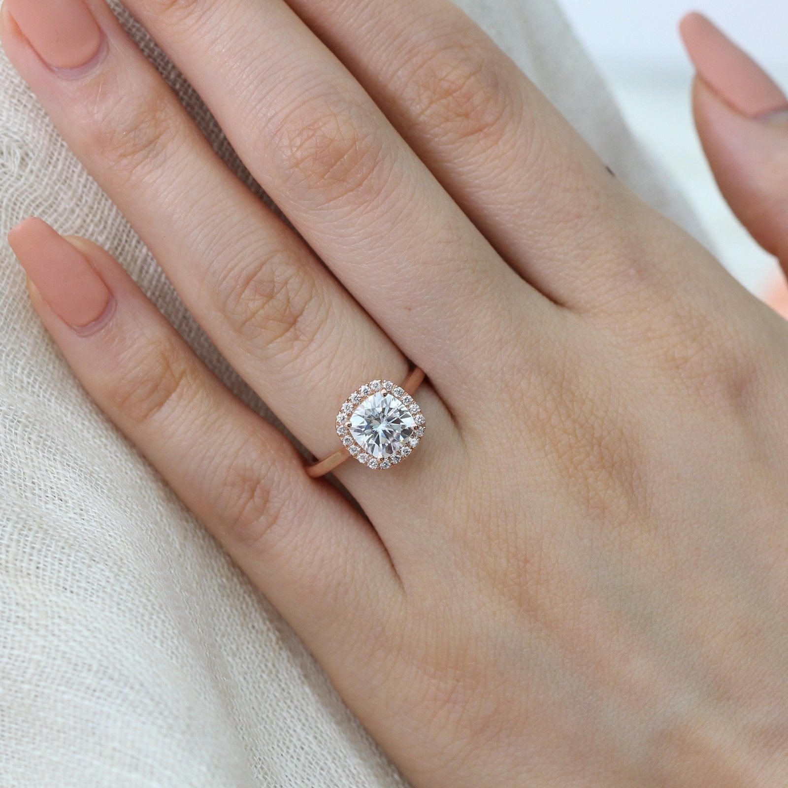 Cushion Cut Bridal Ring