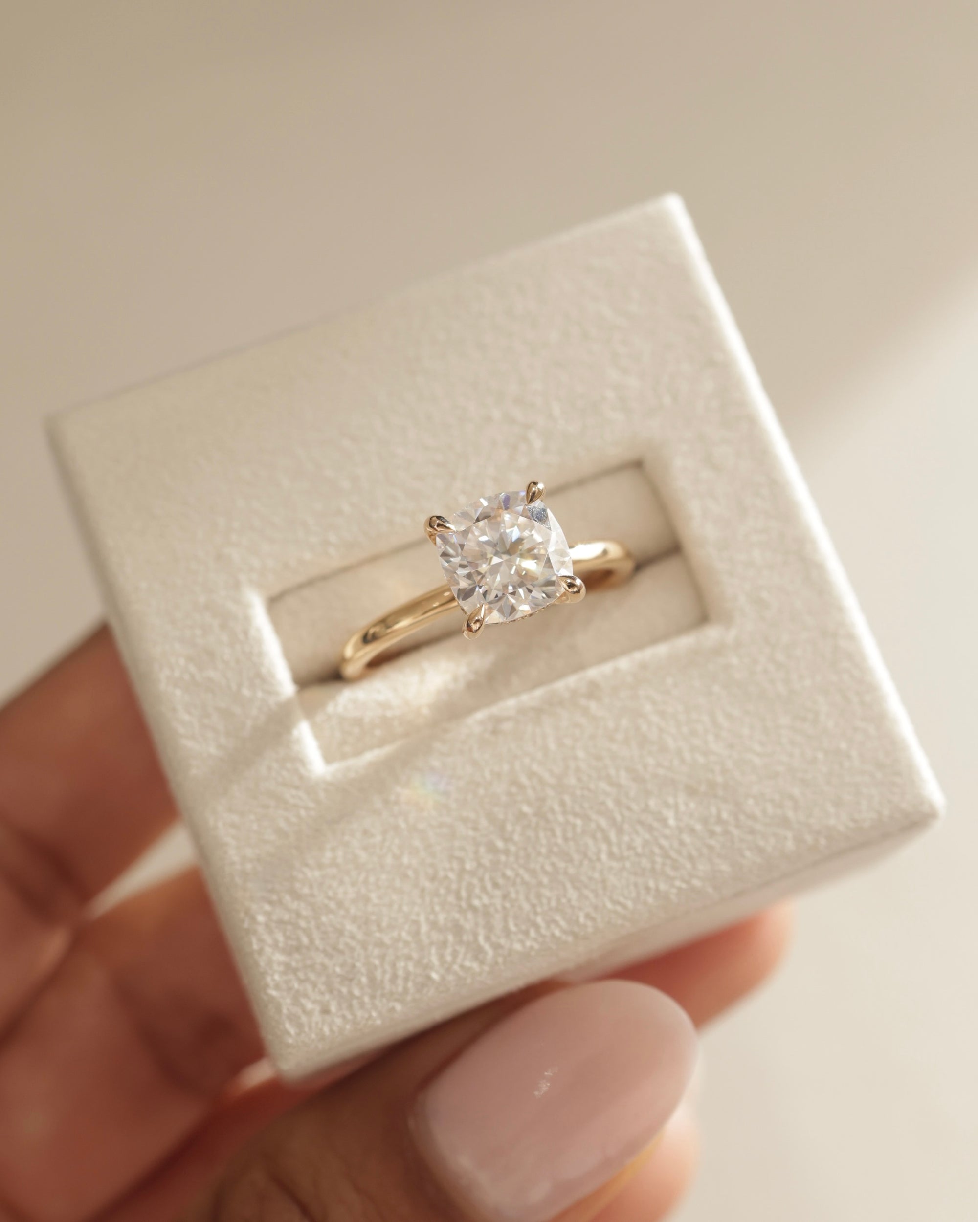 Cushion Cut Diamond Moissanite Ring