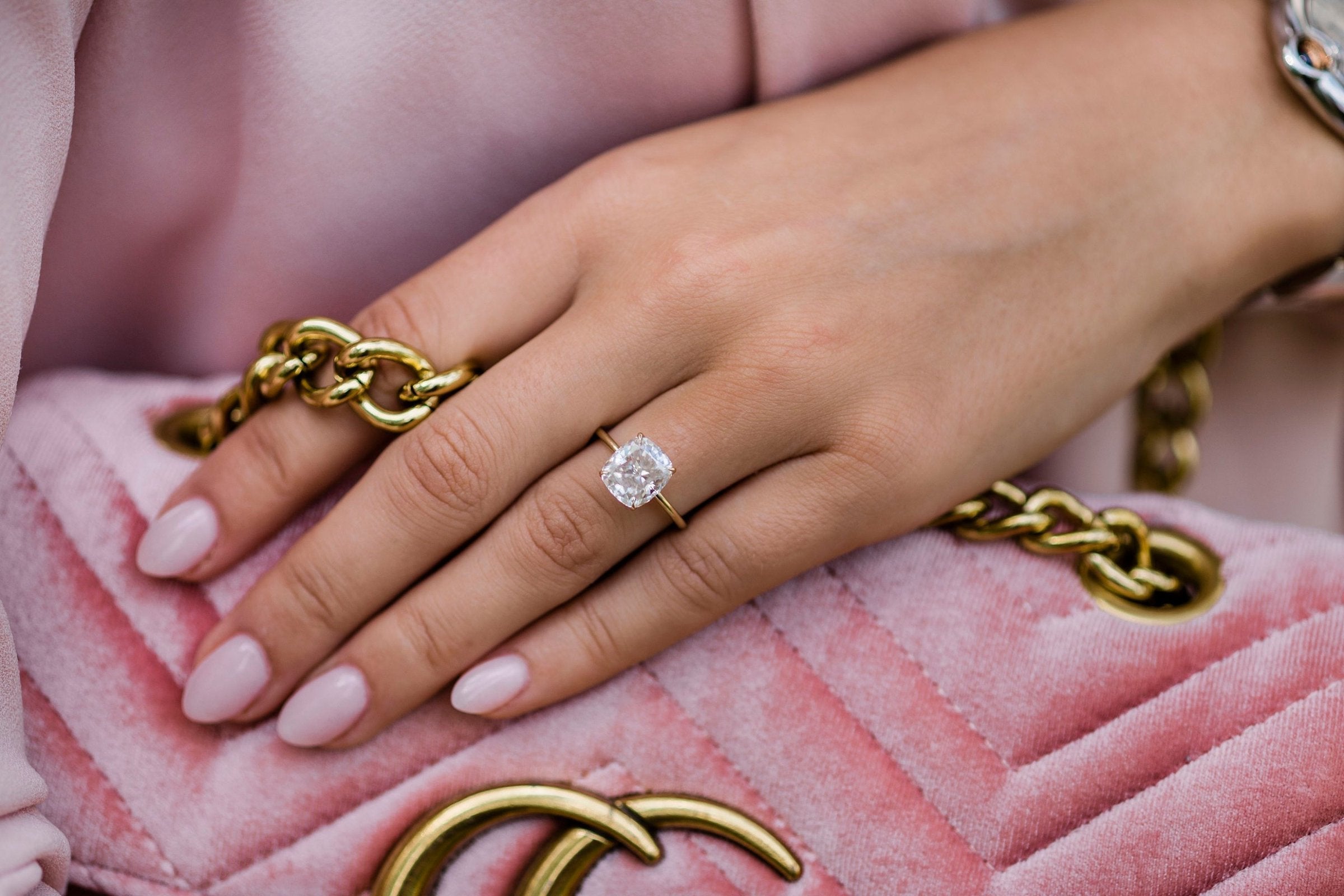 Hidden Halo Engagement Ring