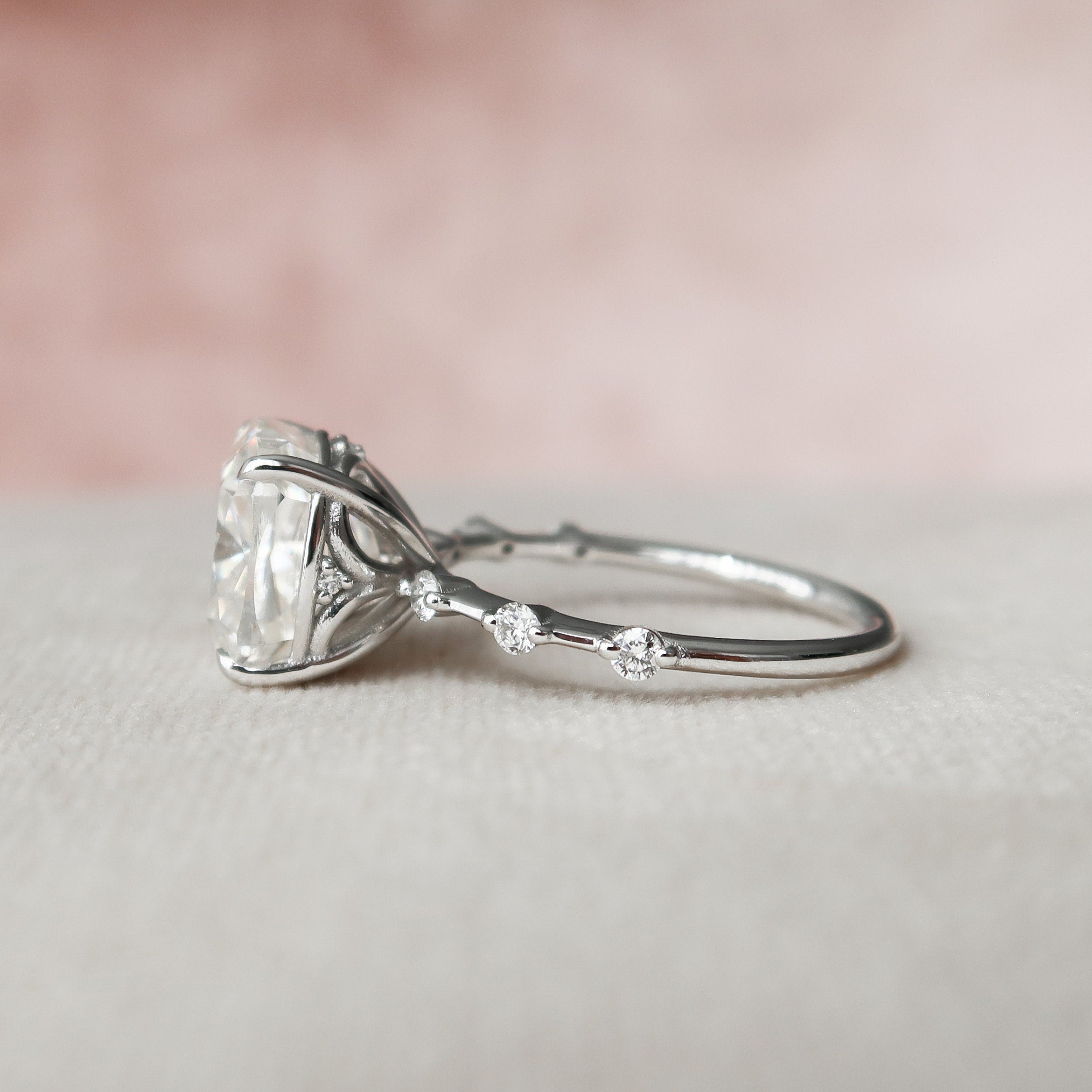 Large Carat Moissanite Ring